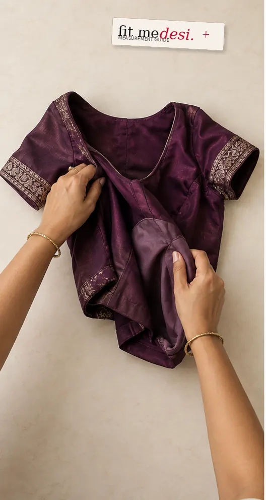 Hands turning a best-fitting blouse inside out